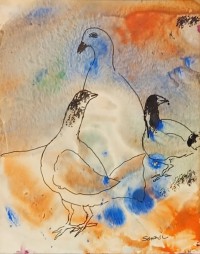 Tassaduq Sohail, 5 x 6 Inch, Watercolor on Paper, Abstract Painting, AC-TS-041